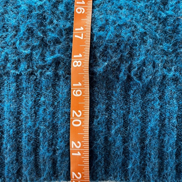 A New Day Womens Blue Chunky Knit Oversized Puff Sleeve Crewneck Sweater Medium - Picture 5 of 7